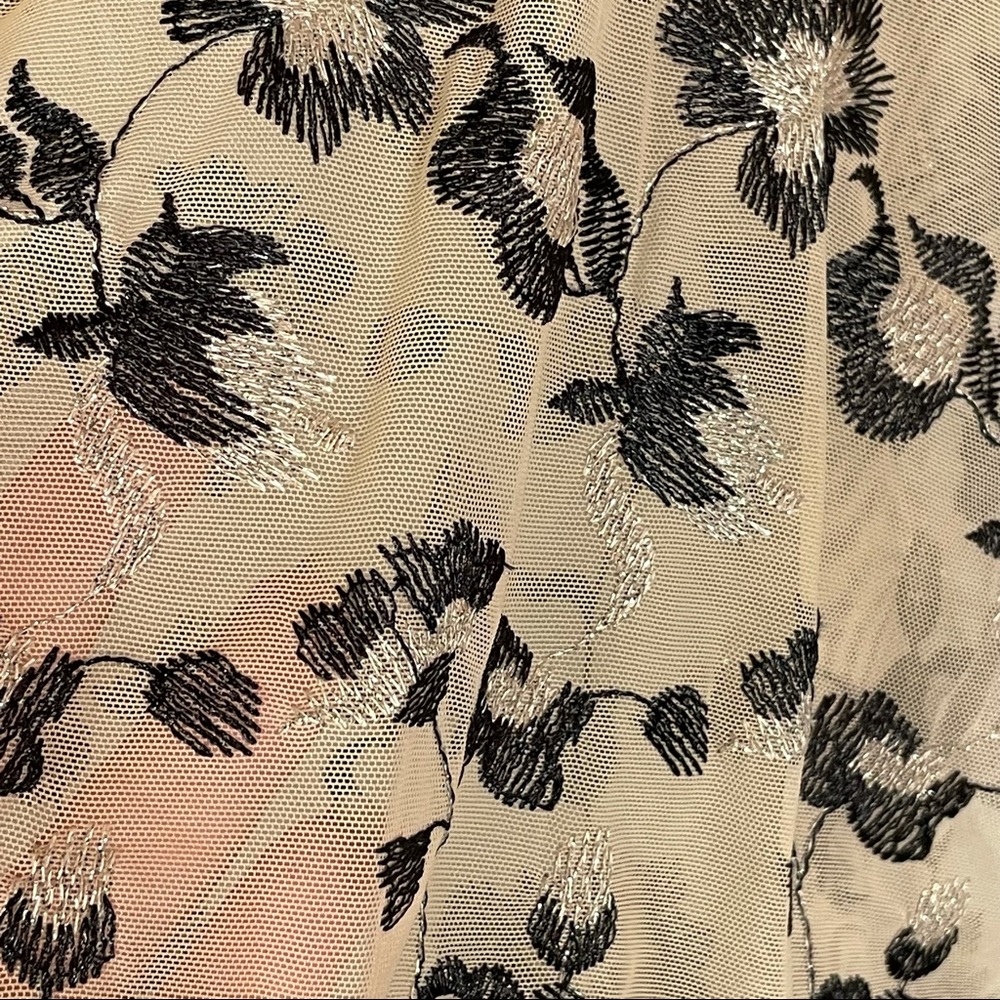 NWT INC International Concepts Sheer Mesh Metallic Floral Sexy Bodysuit Size S - Picture 8 of 16